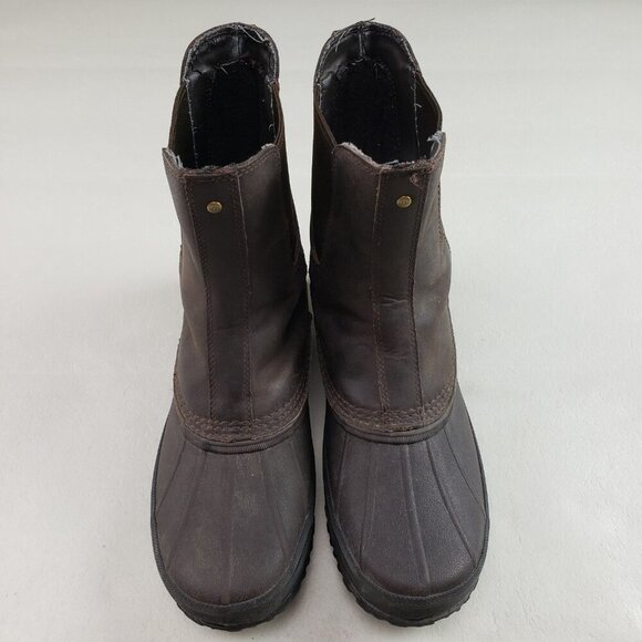 Ugg Romosa Leather Waterproof Boot Mens 9.5 Brown Chelsea Slip On Winter Rain - Picture 4 of 11